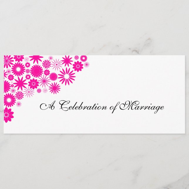 Jolie Florales Magenta Wedding Programme (Devant)