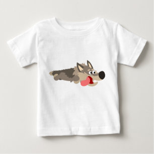 Jolie flotte Cartoon Wolf Baby T-Shirt