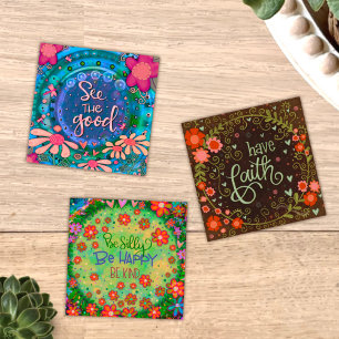 Jolie Foi Floral Coeur Inspirant Cartes de Douceur