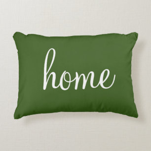Jolie forêt verte "maison" accent coussin
