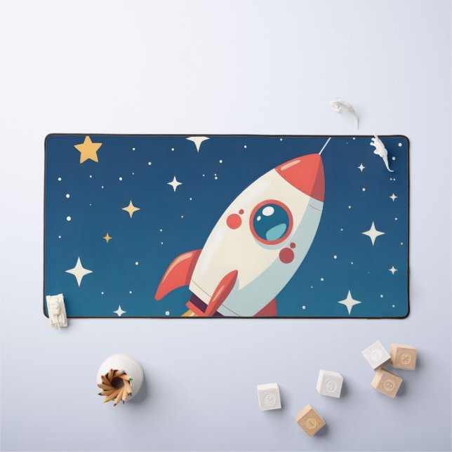 Jolie fusée spatiale qui décolle (Tableau pour enfants)