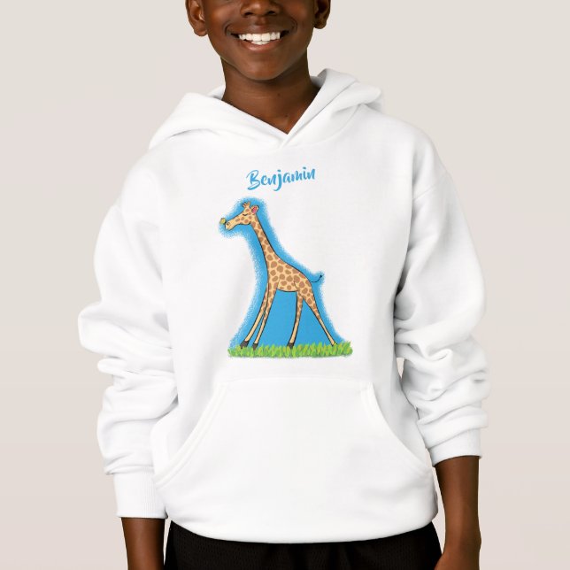 Jolie girafe avec dessin animé de papillon (Devant)