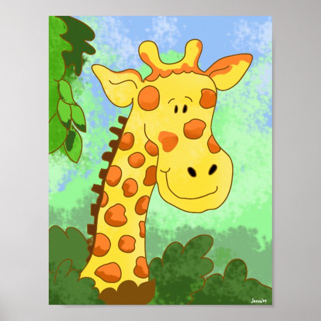 Jolie Girafe dans la Jungle Impression d'art pour  (Devant)