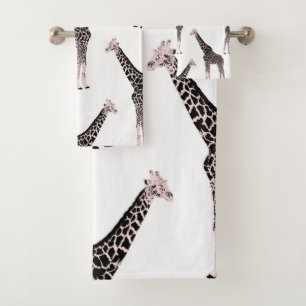 Jolie Giraffe noire blanche rose