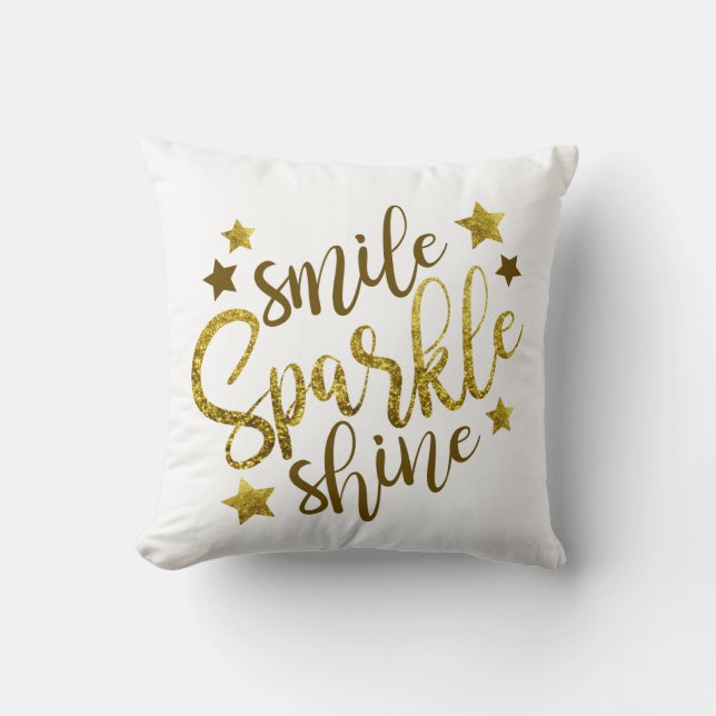 Jolie Gold Faux Sparkle Coussin pour elle (Recto)