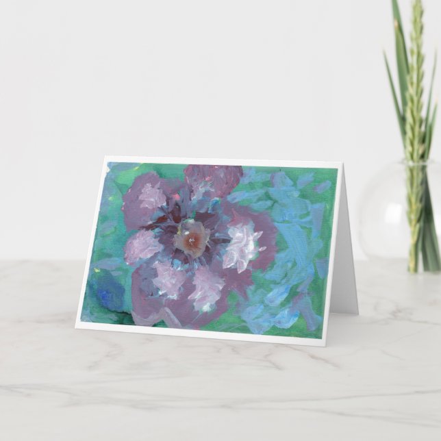 Jolie grande carte de note de fleurs violettes (Devant)