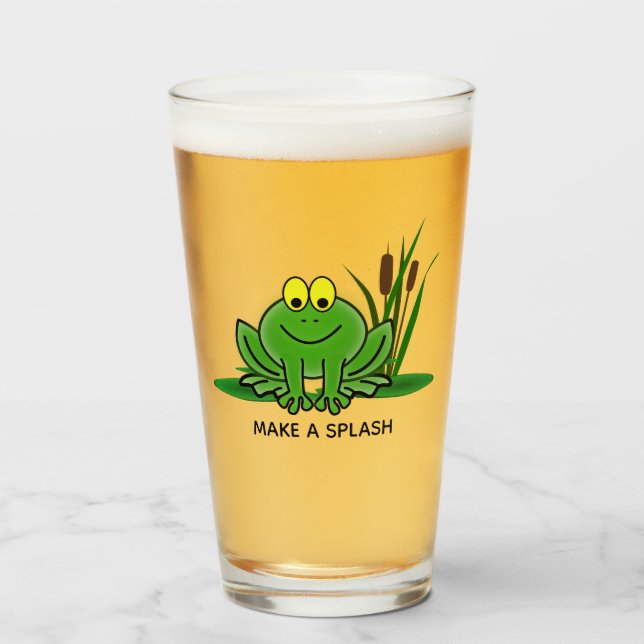 Jolie grenouille verte Design Verre Tumbler (Devant (rempli))