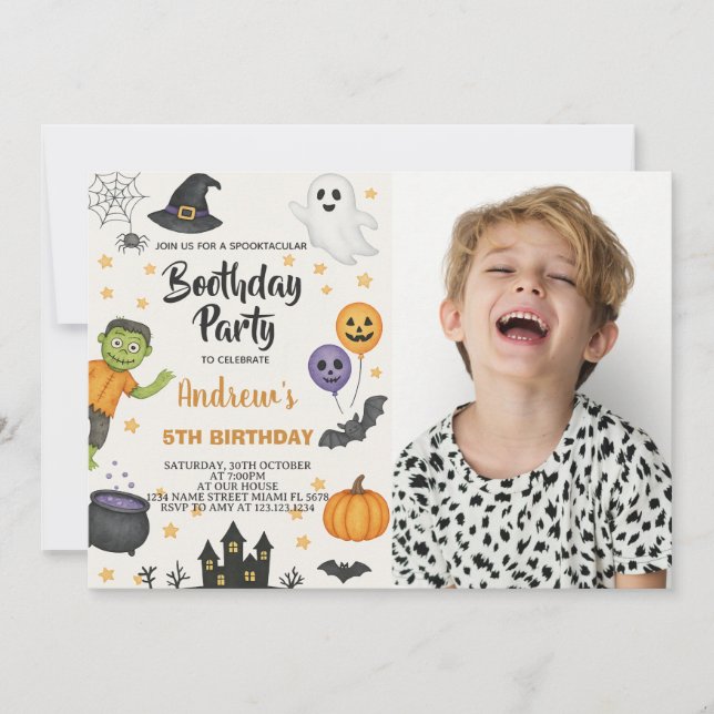 Jolie Halloween Enfants Invitation à la fête avec  (Devant)