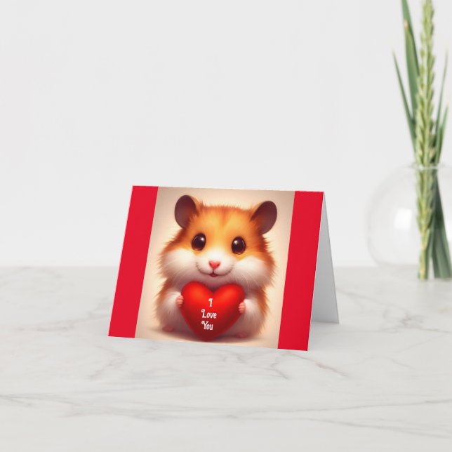 Jolie hamster avec carte de cœur (Devant)