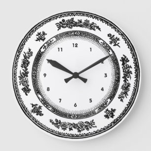 jolie horloge blanche noire vintage de plat de