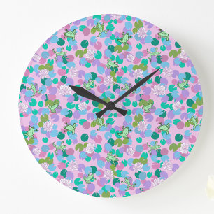 Jolie horloge grande avec grenouille artistique su
