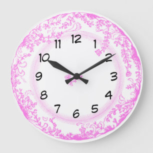jolie horloge rose vintage de plat de Delft
