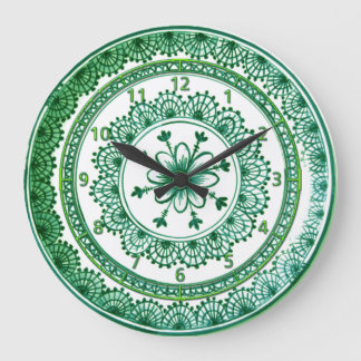 jolie horloge vintage plaque verte