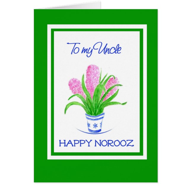 Jolie Hyacinths Nouvel An persan pour oncle (Devant)