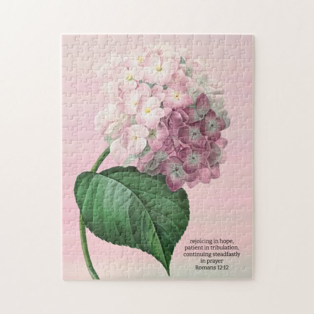 Jolie Hydrangea Fleurs Art Faith Puzzle (Vertical)