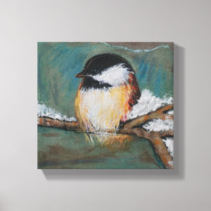 Jolie impression sur toile de mésange à tête noire