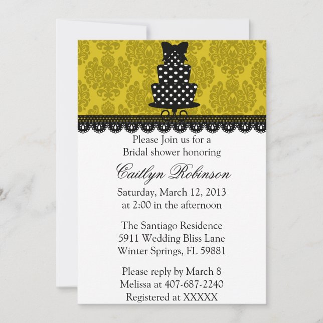 Jolie invitation à la douche nuptiale (Devant)