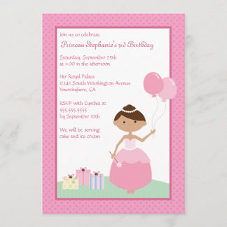 Jolie invitation à la fête d'anniversaire de princ