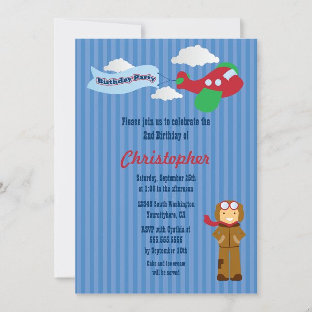 Jolie invitation à la fête d'anniversaire pour les (Devant)