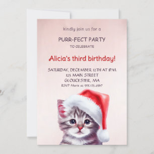 Jolie invitation à l'anniversaire du chat.