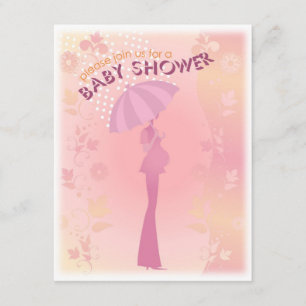 Jolie invitation au Baby shower rose