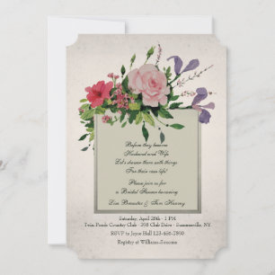 Jolie Invitation au coin des clusters de fleurs