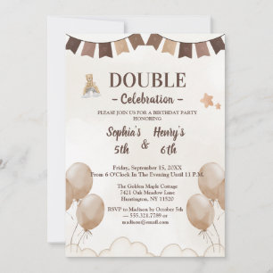 Jolie invitation d'anniversaire conjoint beige et