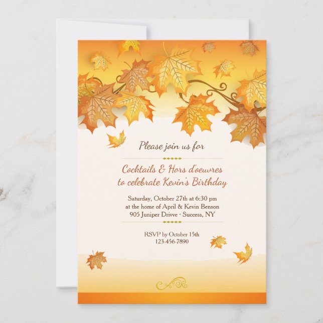 Jolie invitation d'automne (Devant)