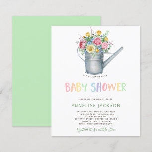 Jolie invitation de baby shower BUDGET florale col