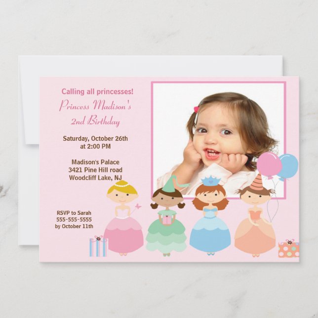 Jolie invitation de fête d'anniversaire de (Devant)