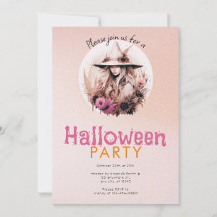 Jolie Invitation de Fête d'Halloween Bohème Ombrée