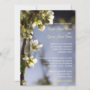 jolie invitation de mariage à fleurs de cerisier b