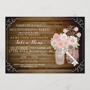 Jolie invitation de pendaison de crémaillère en bo
