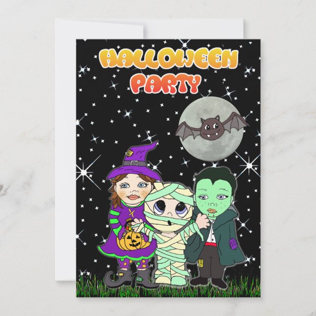 Jolie invitation personnalisée pour Halloween (Devant)