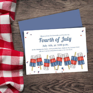 Jolie invitation pour une fête d'été du 4 juillet