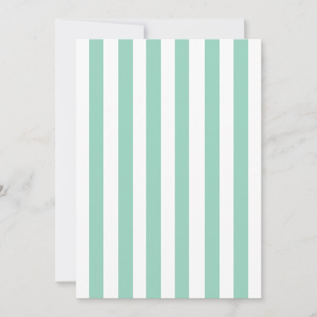 Jolie Invitation Rayée de Teal pour Enterrement de (Devant)