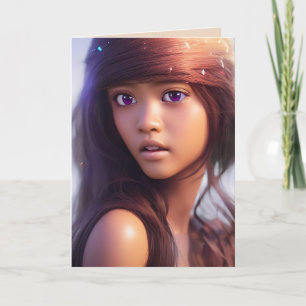 JOLIE ISLAND FILLE LADY ART CARTES D'ANNIVERSAIRE