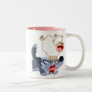 Jolie joueuse caricature mouton et mouton Wolf Mug