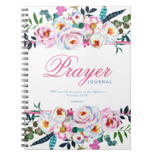 Jolie Journal De Prière Florale Rose