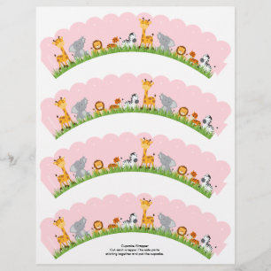 Jolie Jungle Animaux Fille Cupcake Rabot