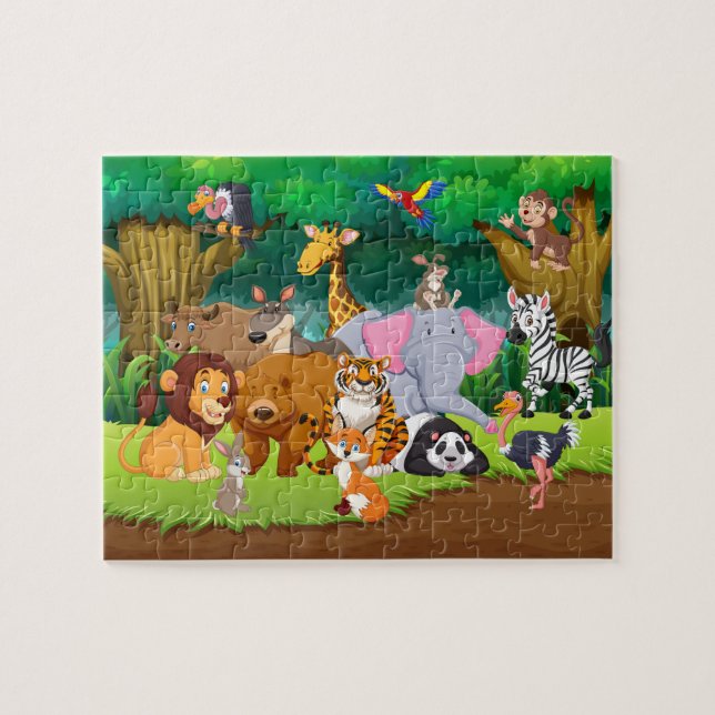 Jolie jungle animaux puzzle puzzle (Horizontal)