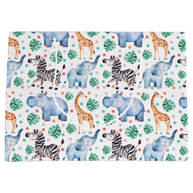 Jolie Jungle Animaux sauvages Sac cadeau (Devant)