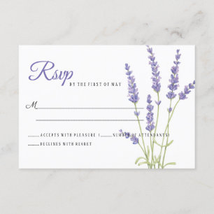 Jolie Lavande Violette Fleurs Mariage RSVP