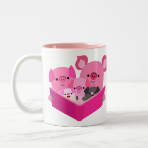 Jolie lecture Cartographie Cochon Famille Mug