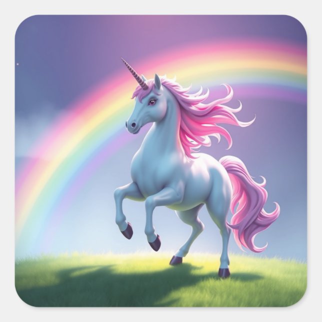 Jolie licorne et Stickers arc-en-ciel (Devant)