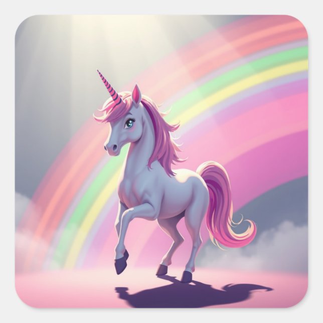 Jolie licorne et Stickers arc-en-ciel (Devant)