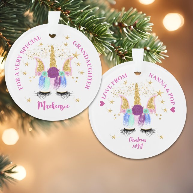 Jolie licorne florale (Pretty Floral Unicorn Ornament)