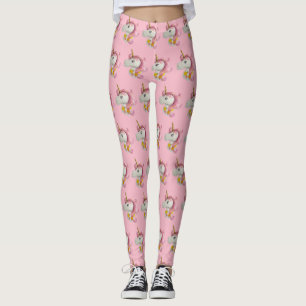Jolie licorne rose pattes Leggings