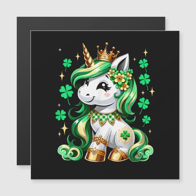 Jolie licorne trèfle St Patrick jour  (Devant / Derrière)
