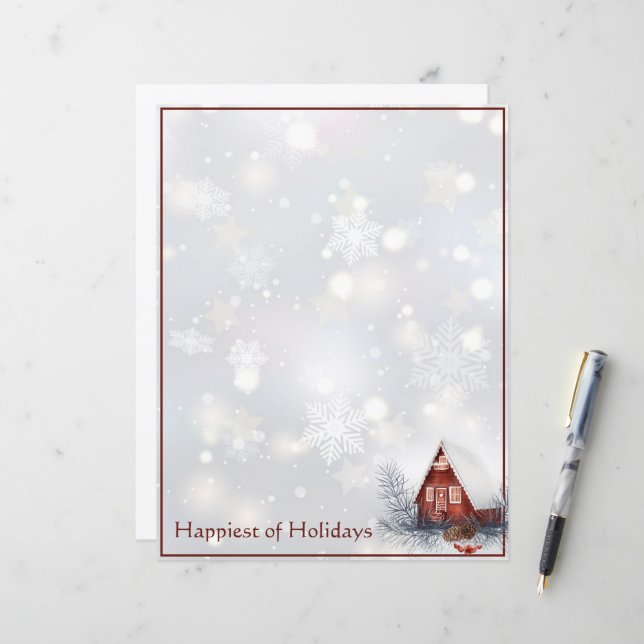 Jolie maison de Noël coutume hivernale (Devant/Arrière en situation)